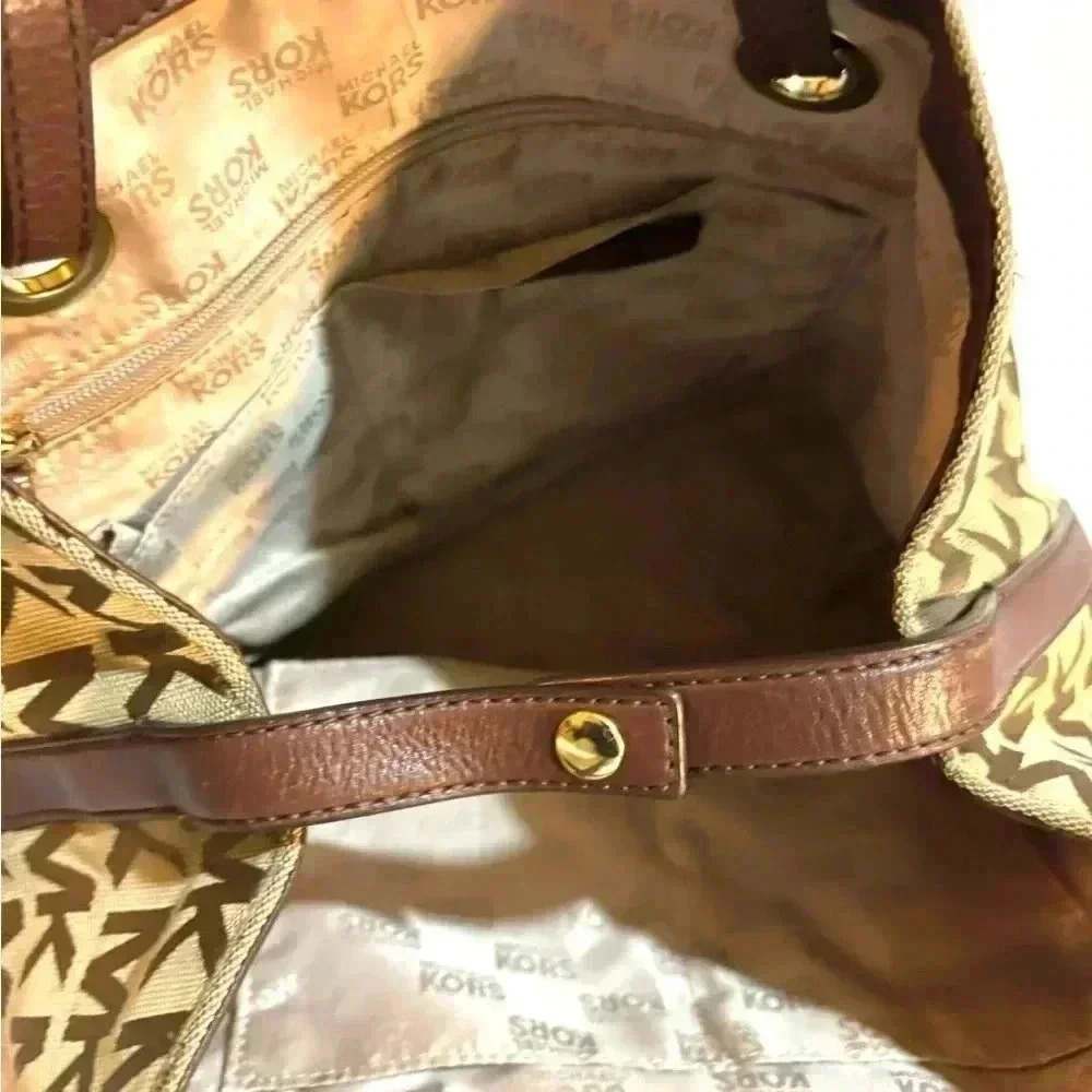 Michael Kors Mk Signature Print Canvas Tote Handb… - image 8